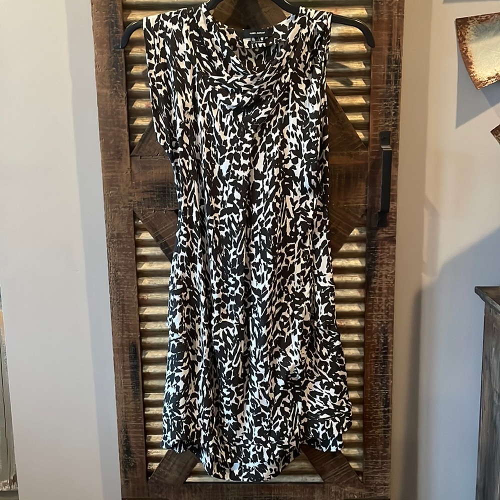 Isabel Marant Black and Tan silk midi dress